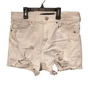 Express Cut Off Jean Shorts Womens Size 6 White Distressed Ripped high rise